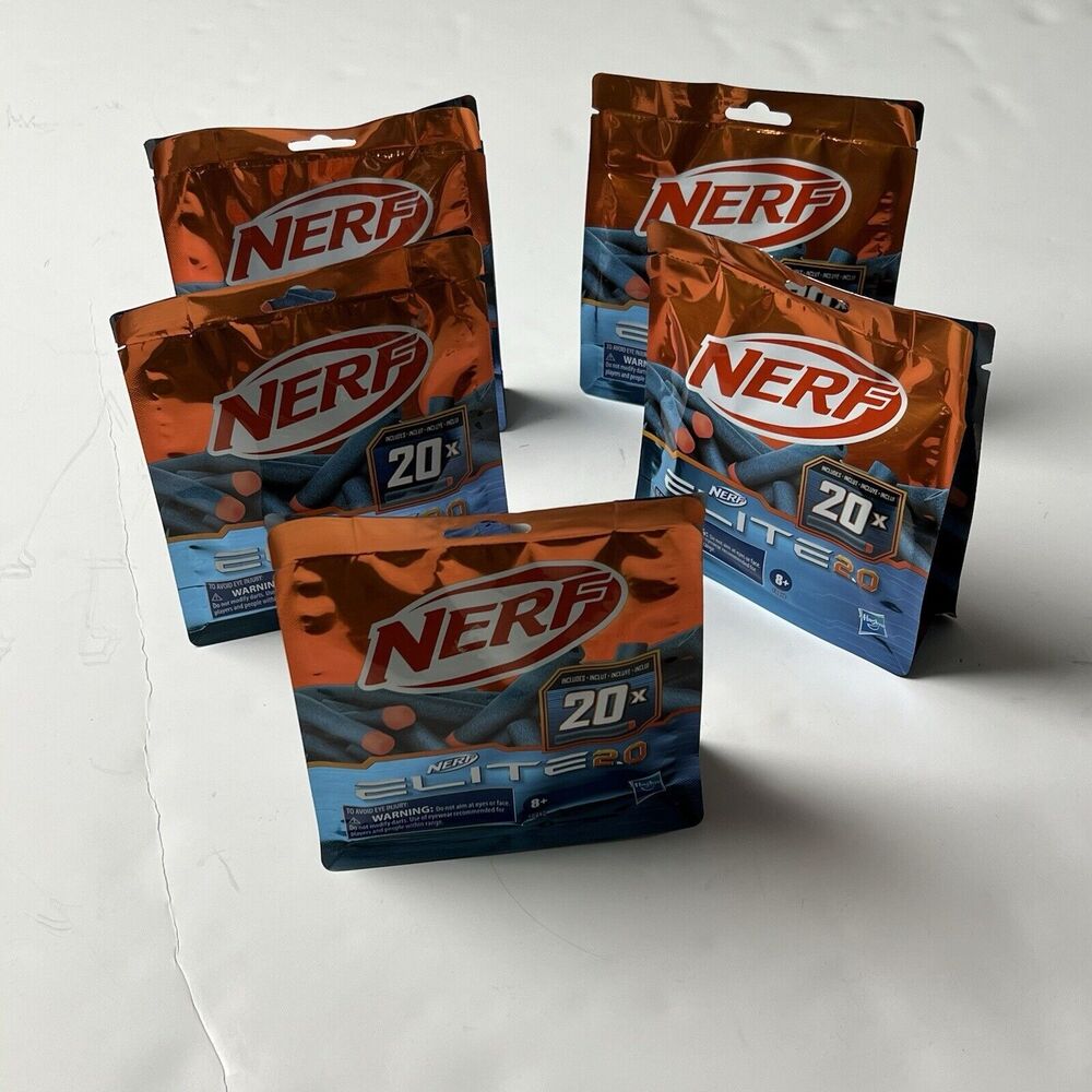 Official Nerf Elite 2.0 Darts 20 Dart Refill Pack Lot of 5 Packages